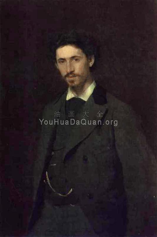 Portrait of the Artist Ilya Repin - 伊凡·尼古拉耶维奇·克拉姆斯柯依